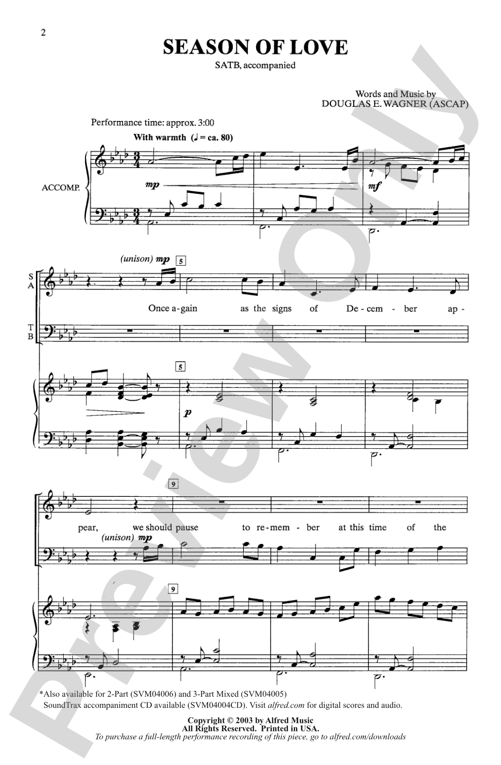 Season of Love: SATB Choral Octavo