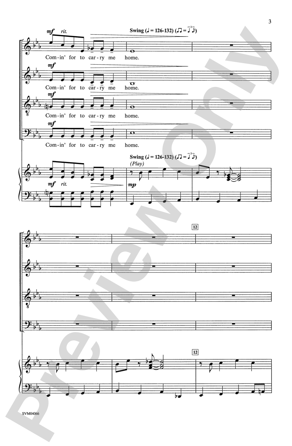 Swing Low, Sweet Chariot: SATB Choral Octavo
