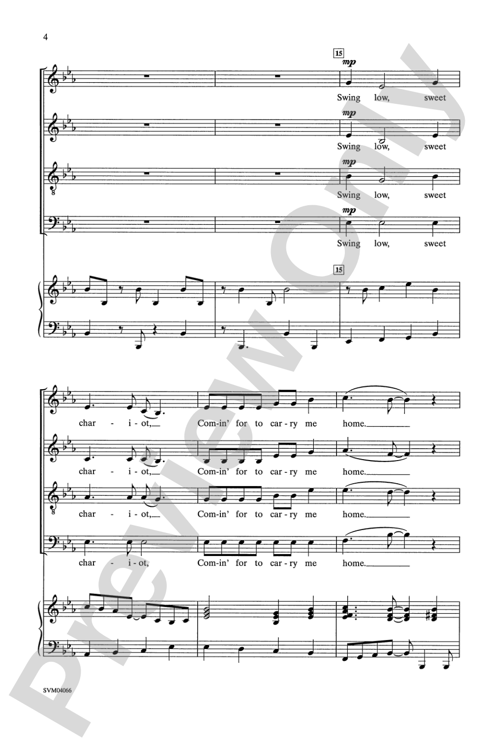 Swing Low, Sweet Chariot: SATB Choral Octavo
