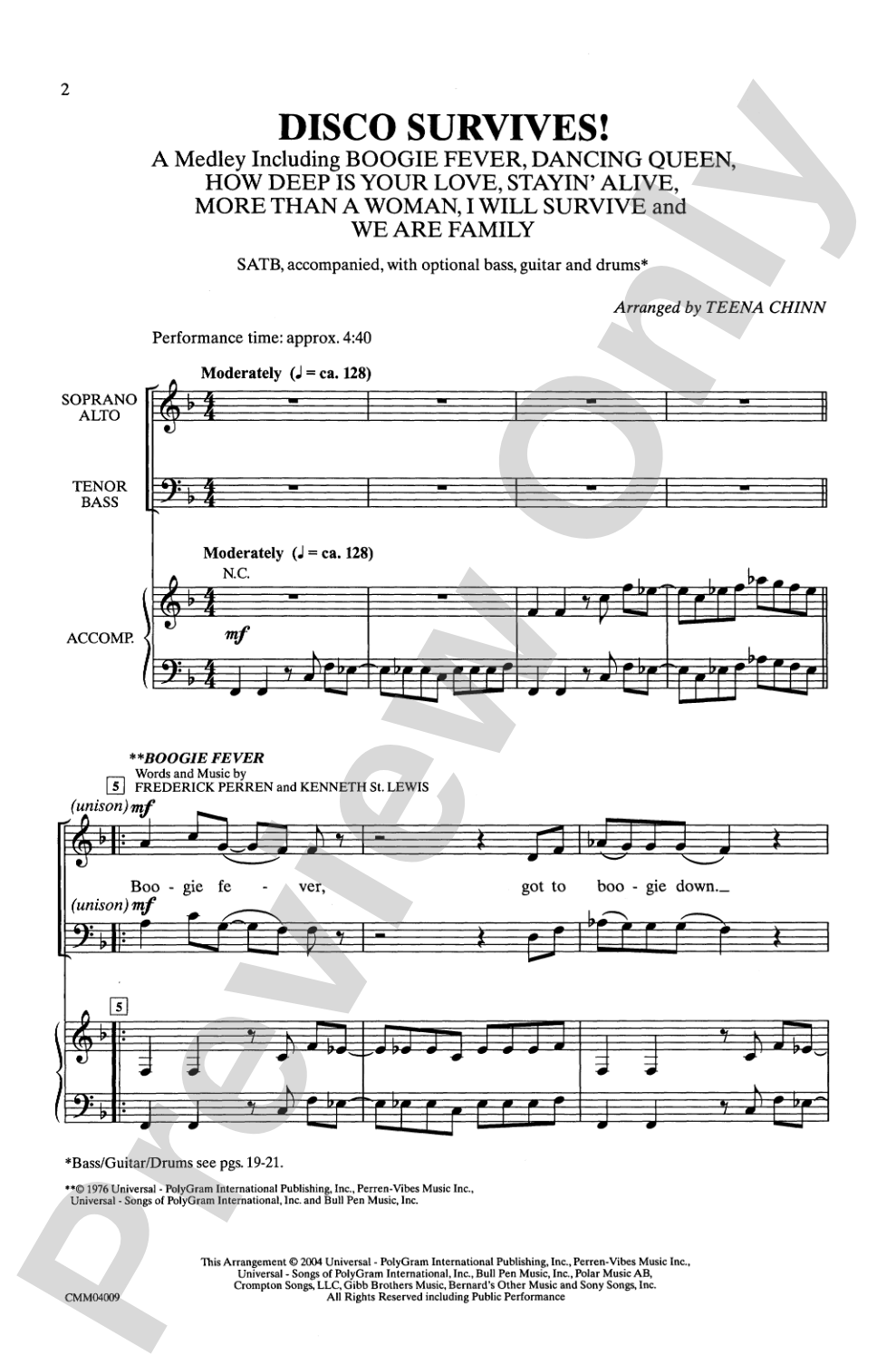 Disco Survives! (A Medley): SATB Choral Octavo