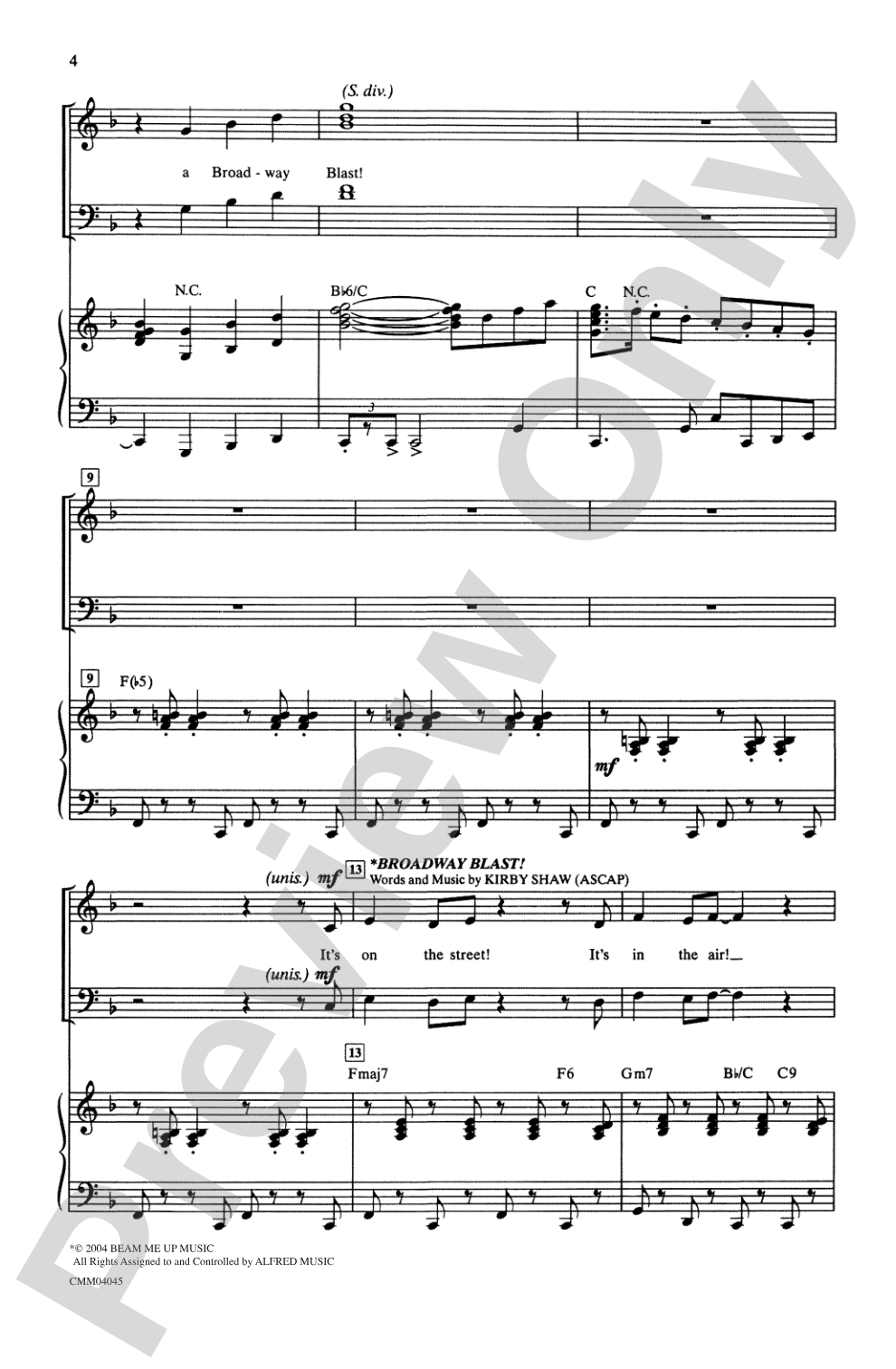 Broadway Blast! (A Medley): SATB Choral Octavo