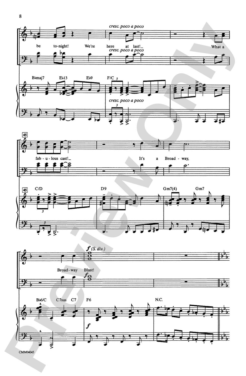 Broadway Blast! (A Medley): SATB Choral Octavo