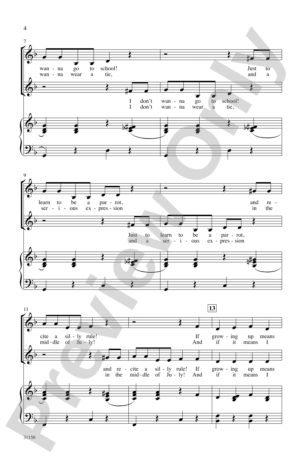 I Won't Grow Up: 2-Part Choral Octavo