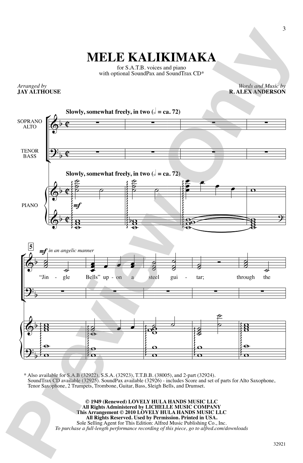 Mele Kalikimaka: SATB Choral Octavo