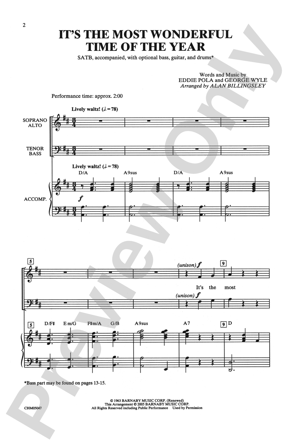 It's the Most Wonderful Time of the Year: SATB Choral Octavo