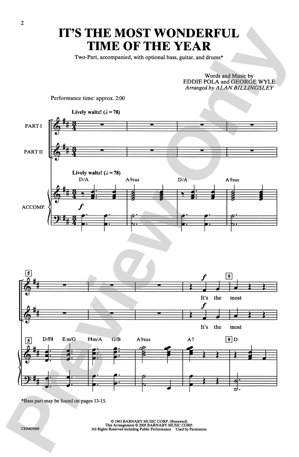 It's the Most Wonderful Time of the Year: 2-Part Choral Octavo