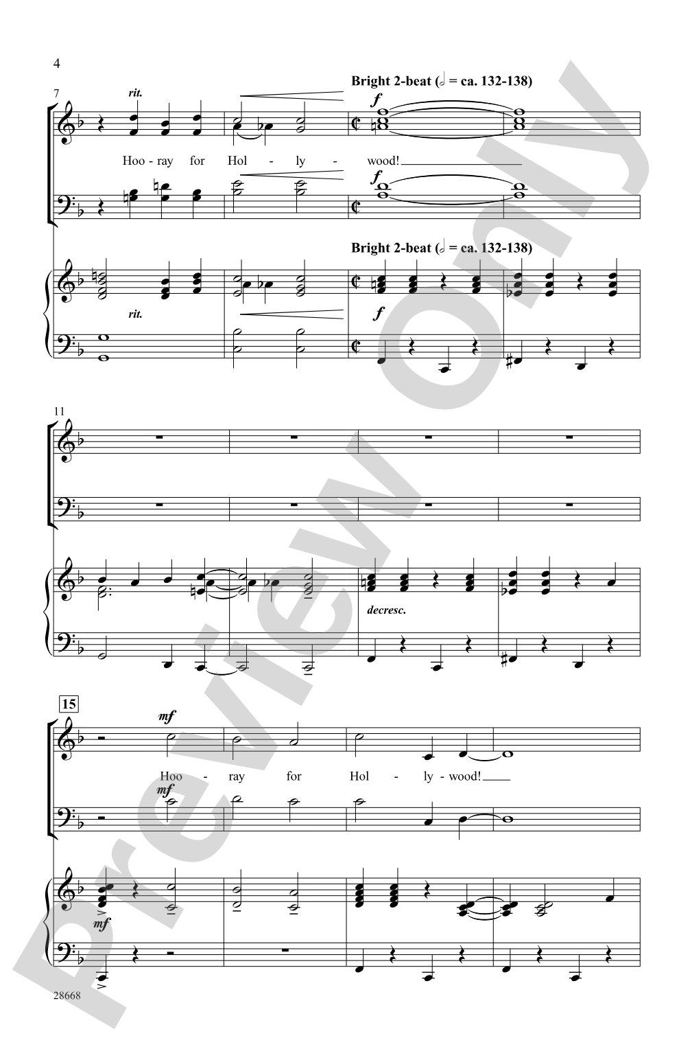 Hooray for Hollywood: SATB Choral Octavo