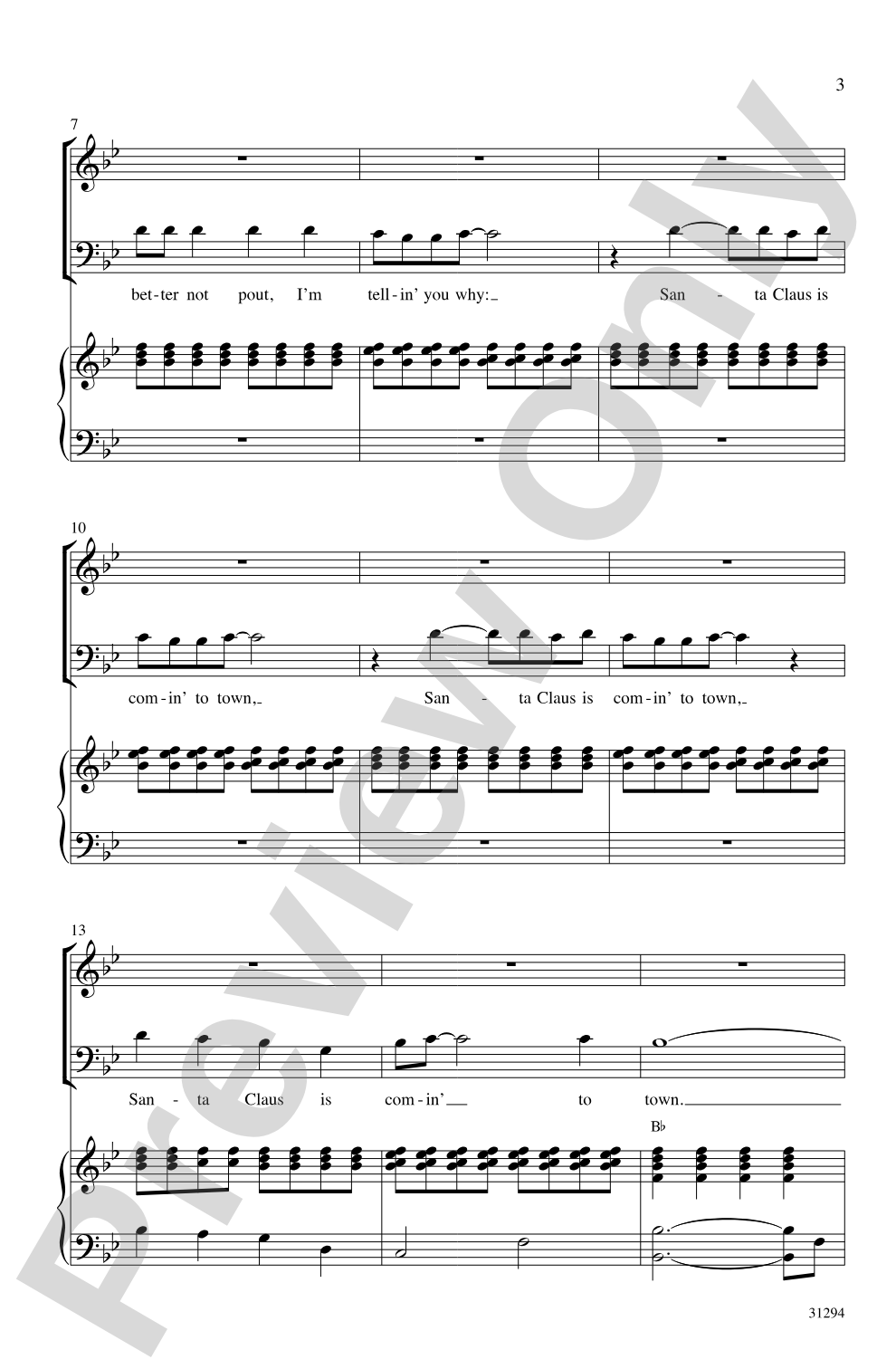Santa Claus Is Comin' to Town: SATB Choral Octavo