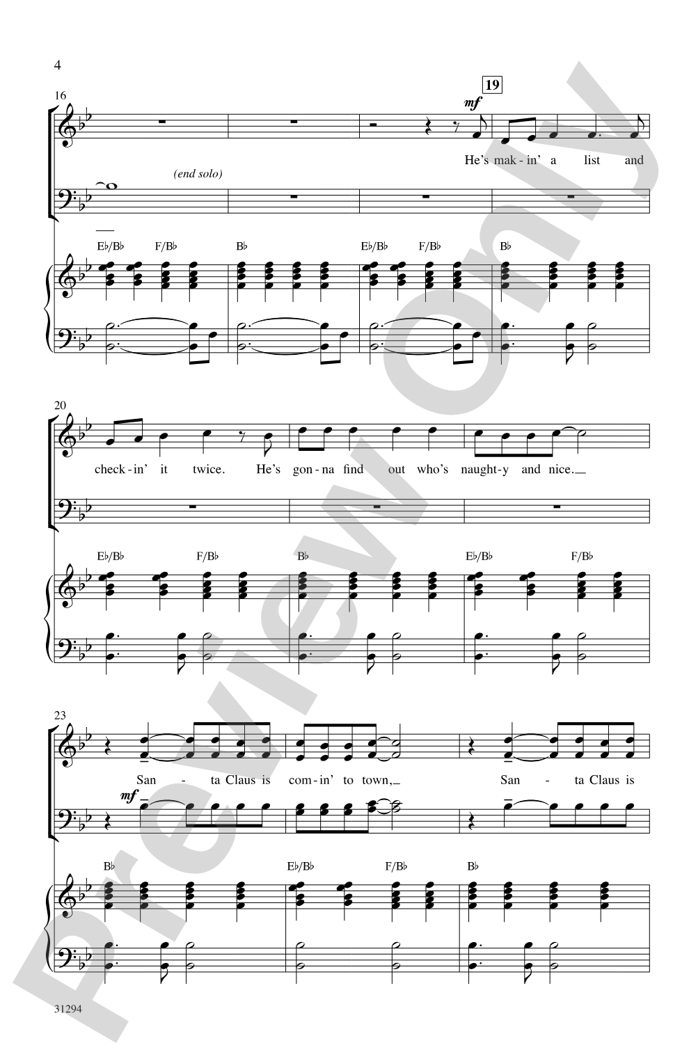 Santa Claus Is Comin' to Town: SATB Choral Octavo