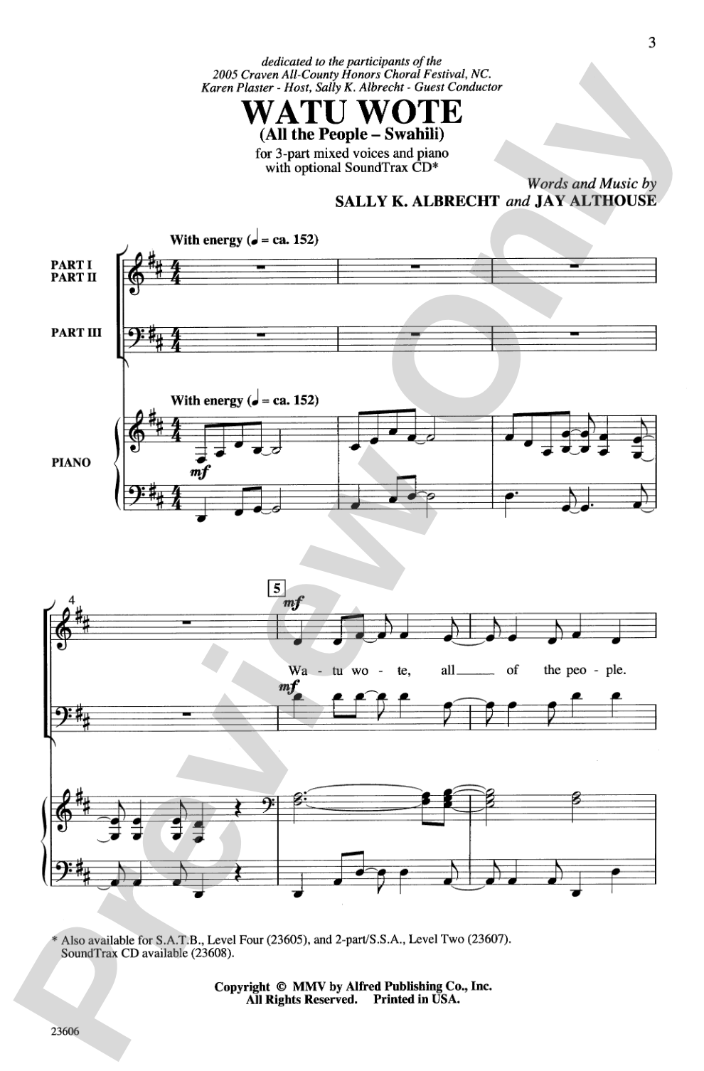 Watu Wote: 3-Part Mixed Choral Octavo