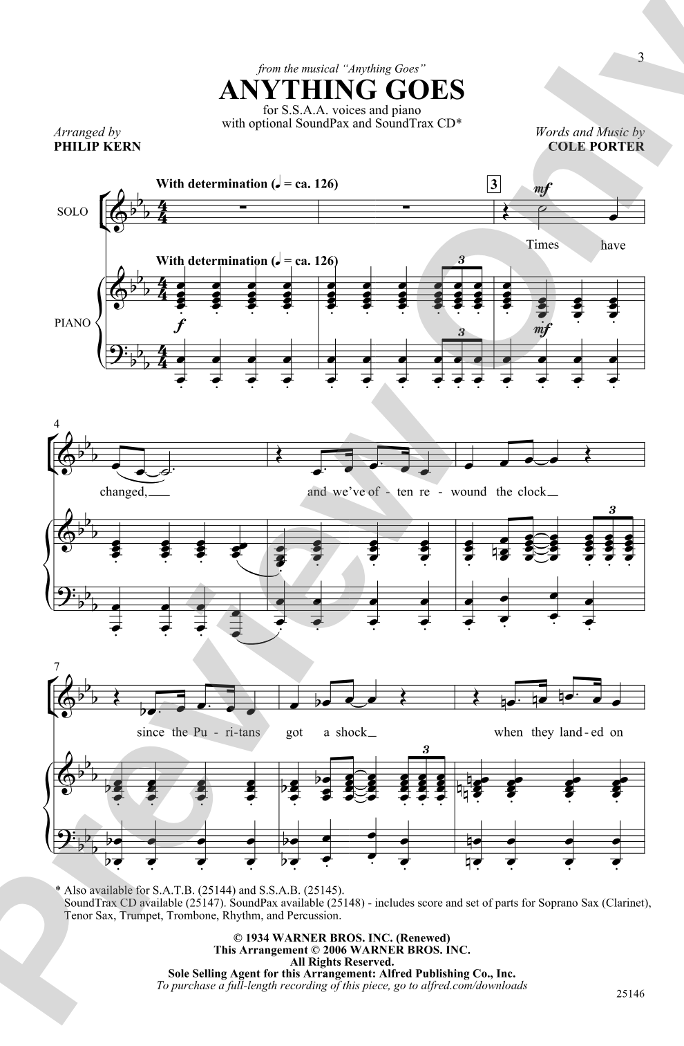 Anything Goes (from the musical <I>Anything Goes</I>): SSAA Choral Octavo