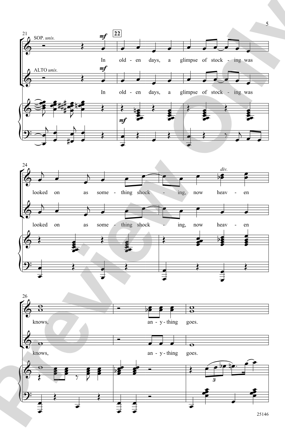 Anything Goes (from the musical <I>Anything Goes</I>): SSAA Choral Octavo