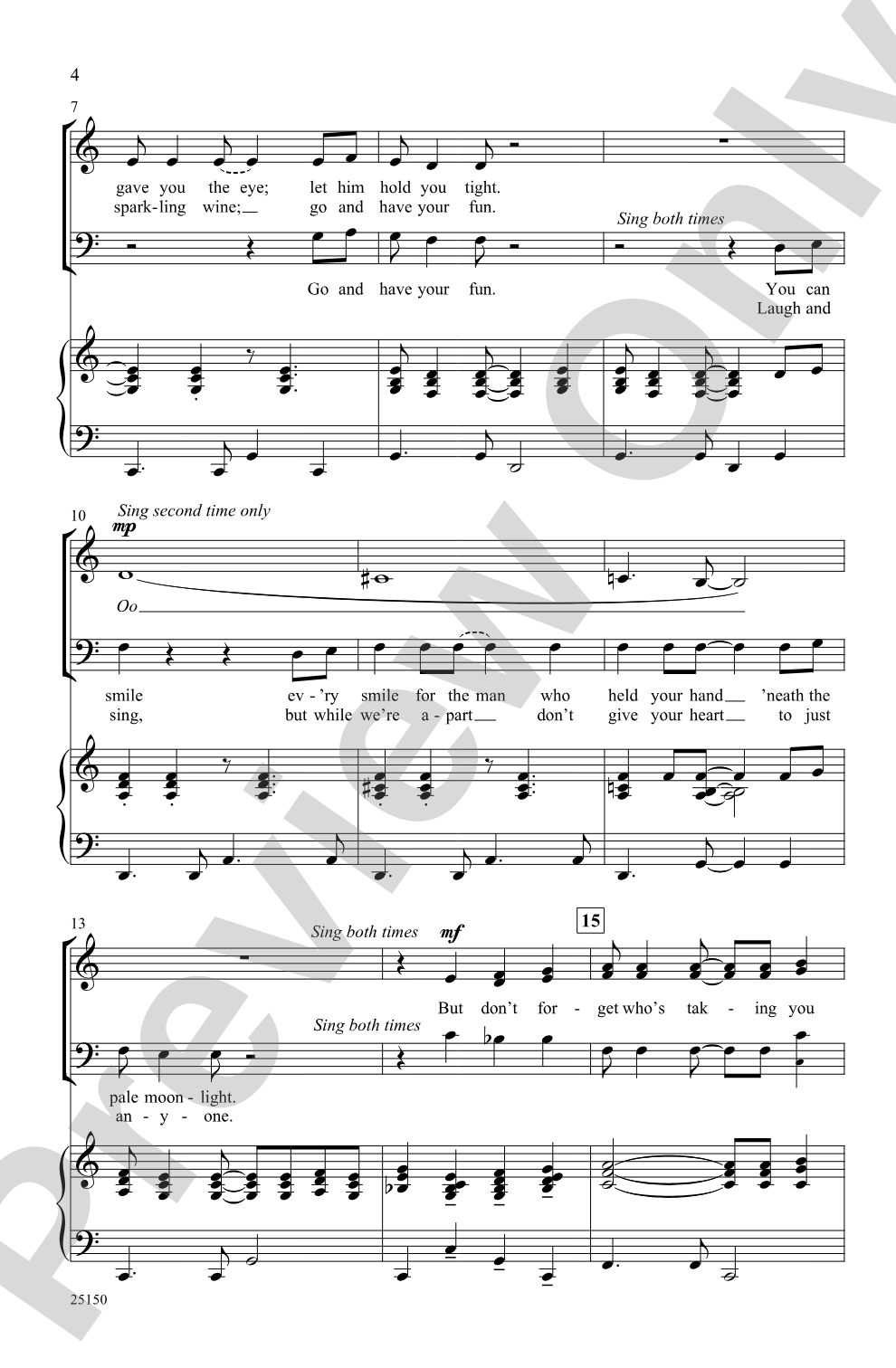 Save the Last Dance for Me: SAB Choral Octavo