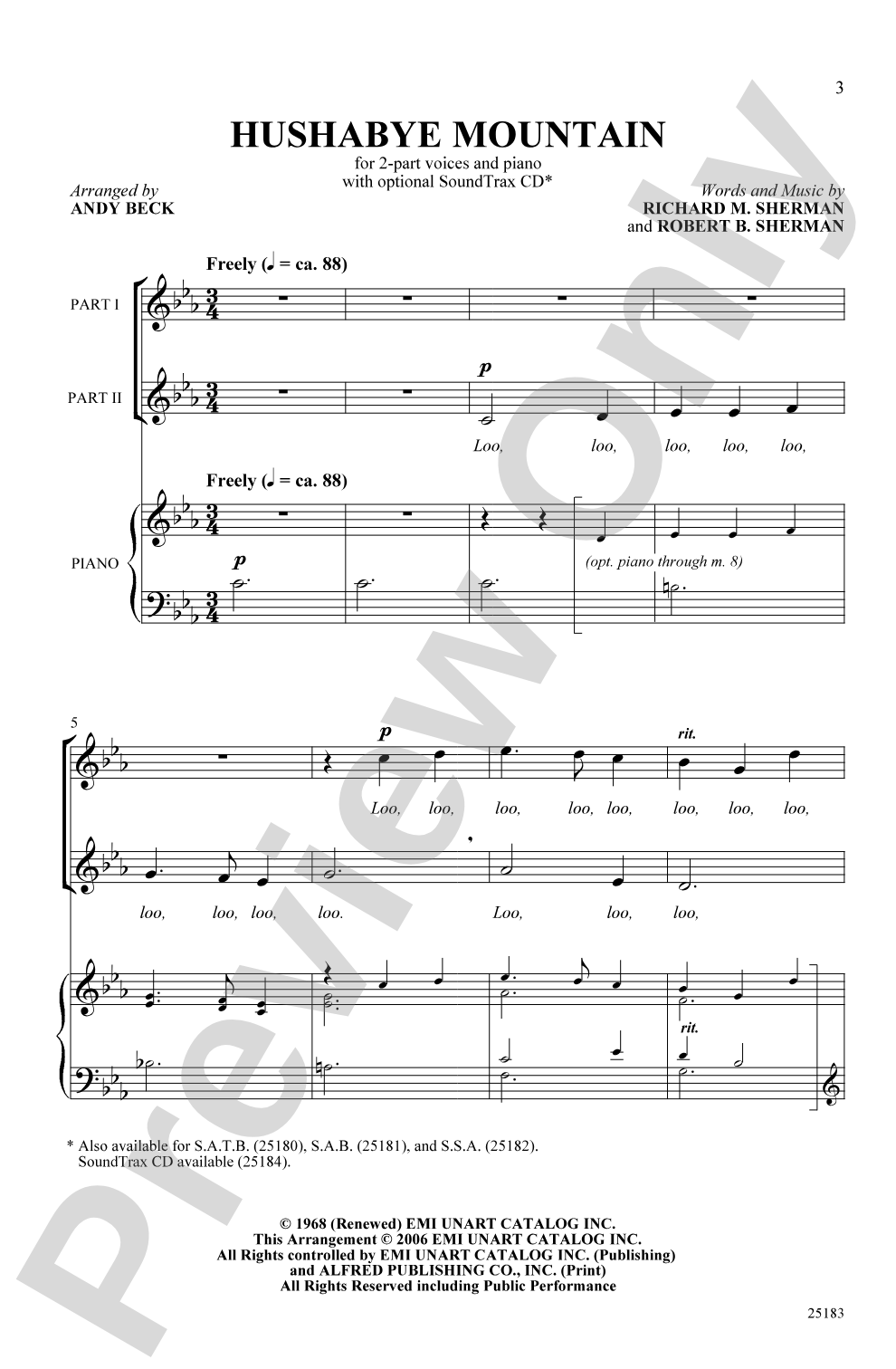Hushabye Mountain: 2-Part Choral Octavo