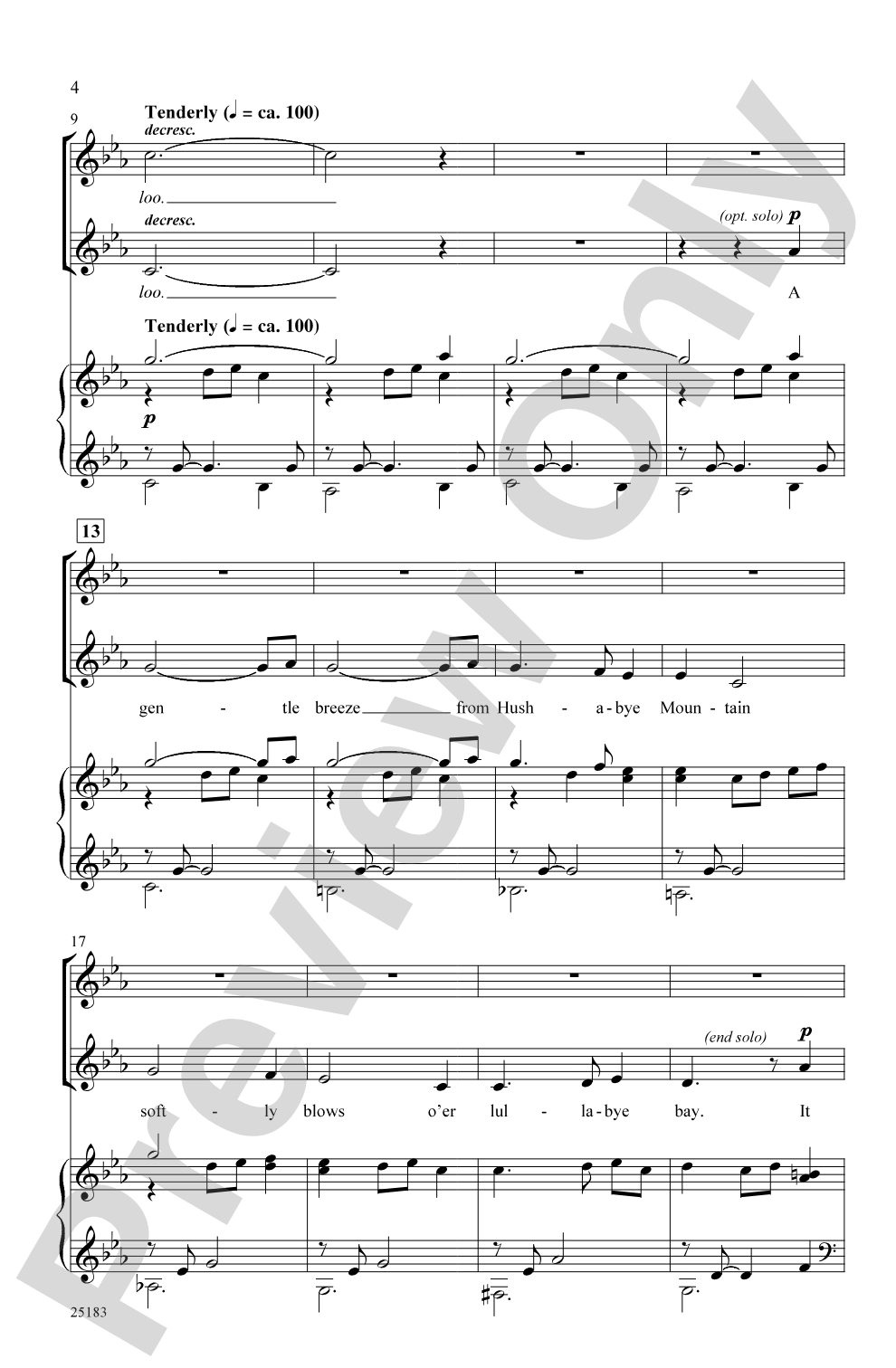 Hushabye Mountain: 2-Part Choral Octavo