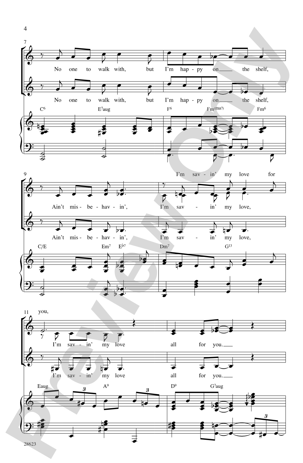 Ain't Misbehavin': SSA Choral Octavo