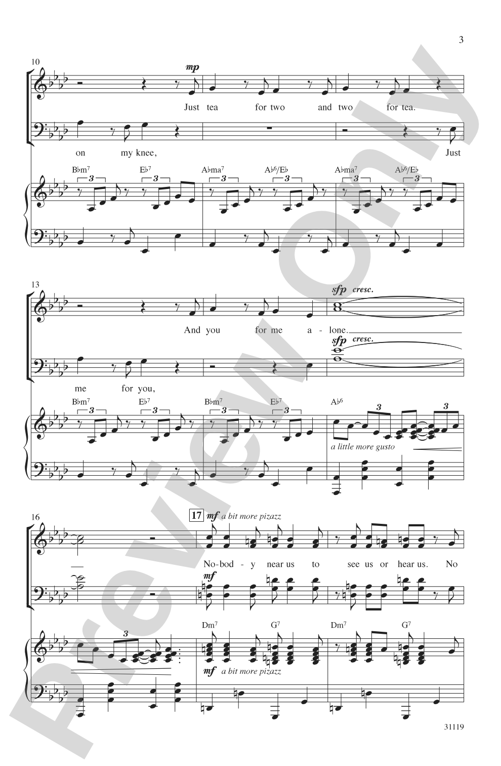 Tea for Two: SATB Choral Octavo