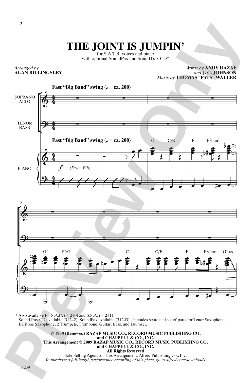 The Joint Is Jumpin': SATB Choral Octavo