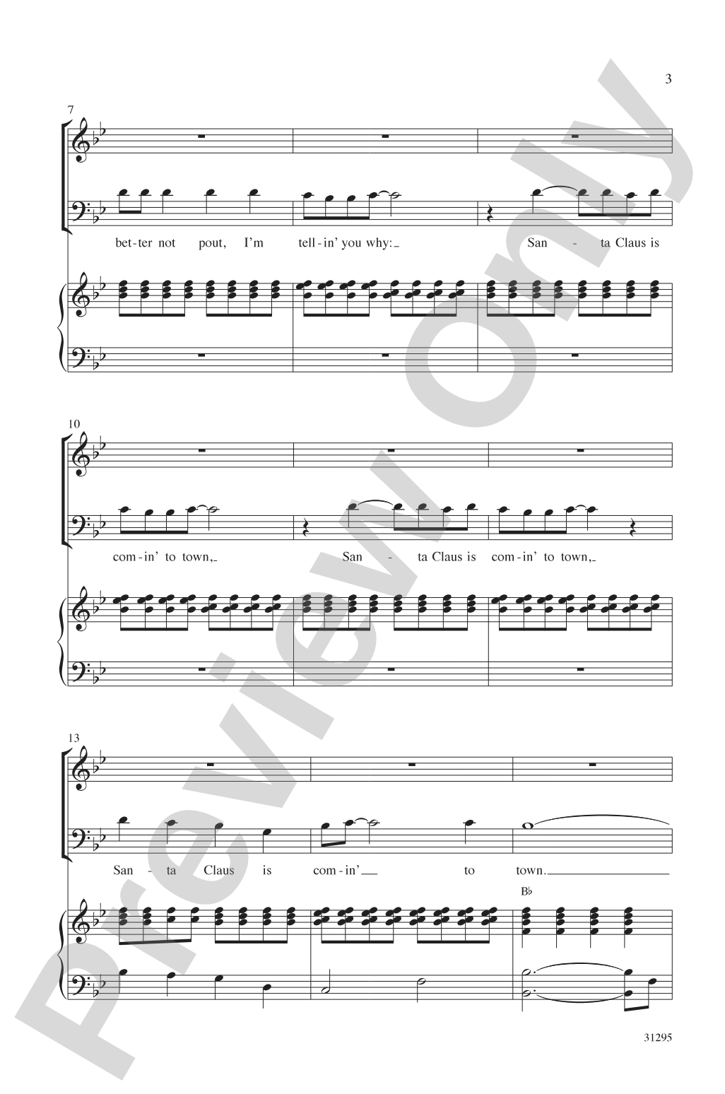 Santa Claus Is Comin' to Town: SAB Choral Octavo