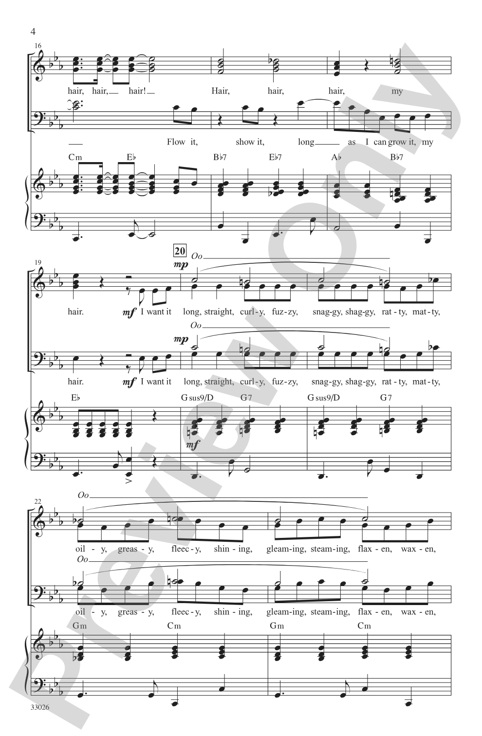 Hair: A Choral Medley: SATB Choral Octavo