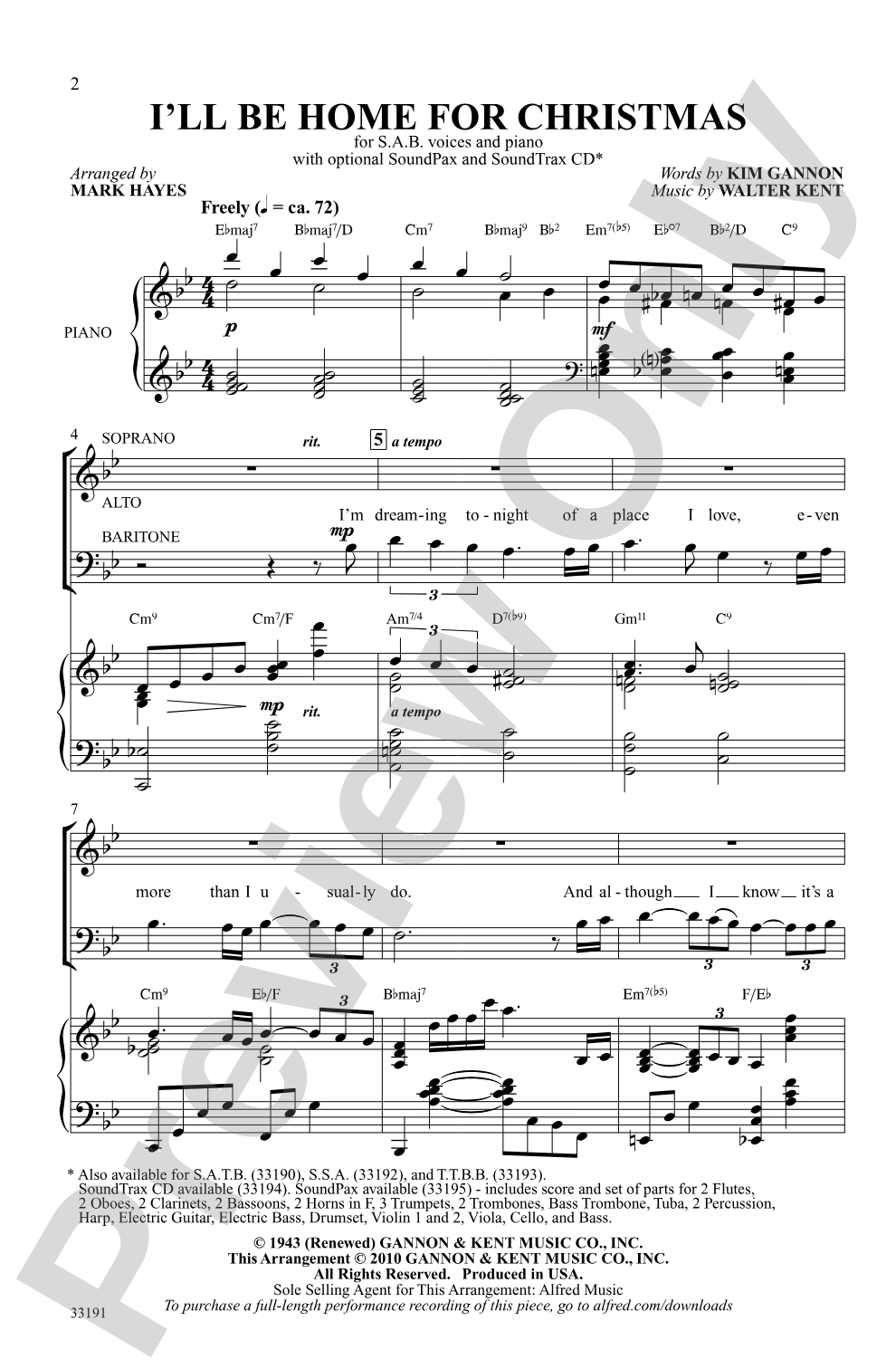 I'll Be Home for Christmas: SAB Choral Octavo