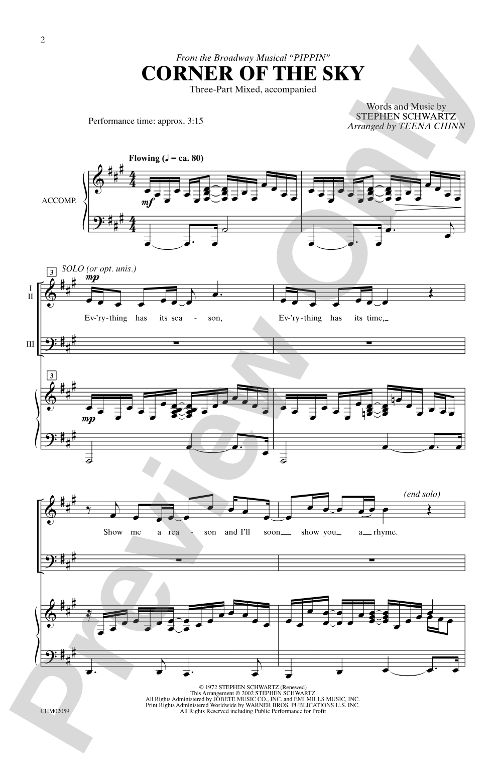 Corner of the Sky: 3-Part Mixed Choral Octavo
