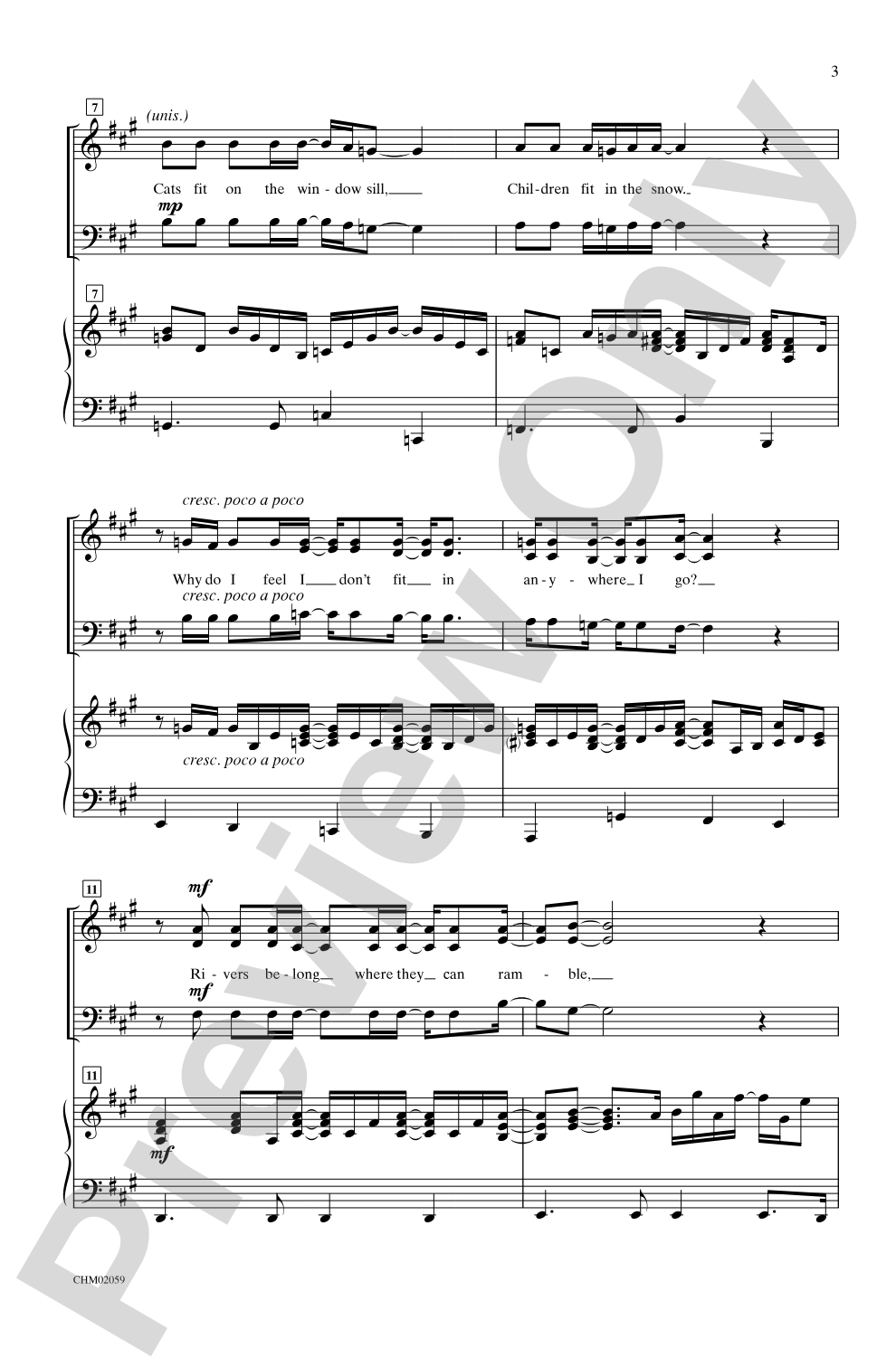 Corner of the Sky: 3-Part Mixed Choral Octavo