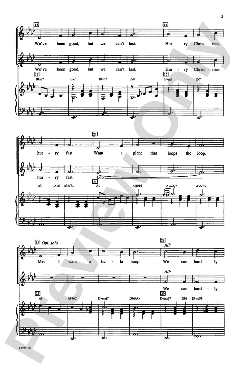 The Chipmunk Song (Christmas Don't Be Late): Unison / Opt. 2-Part Choral Octavo