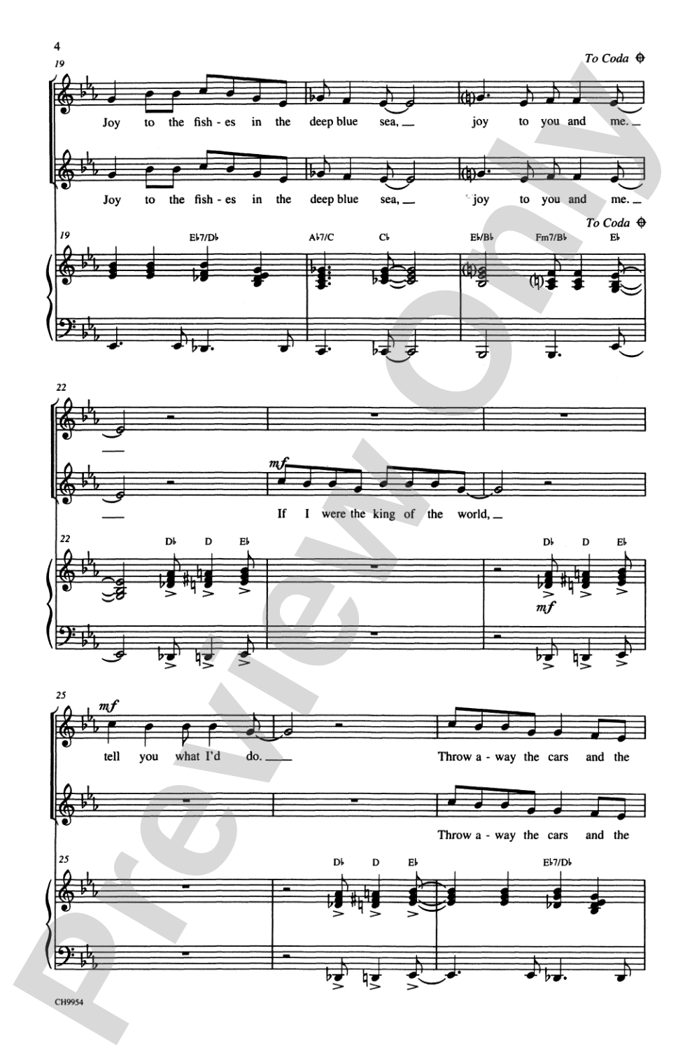 Joy to the World (Jeremiah Was a Bullfrog): 2-Part Choral Octavo