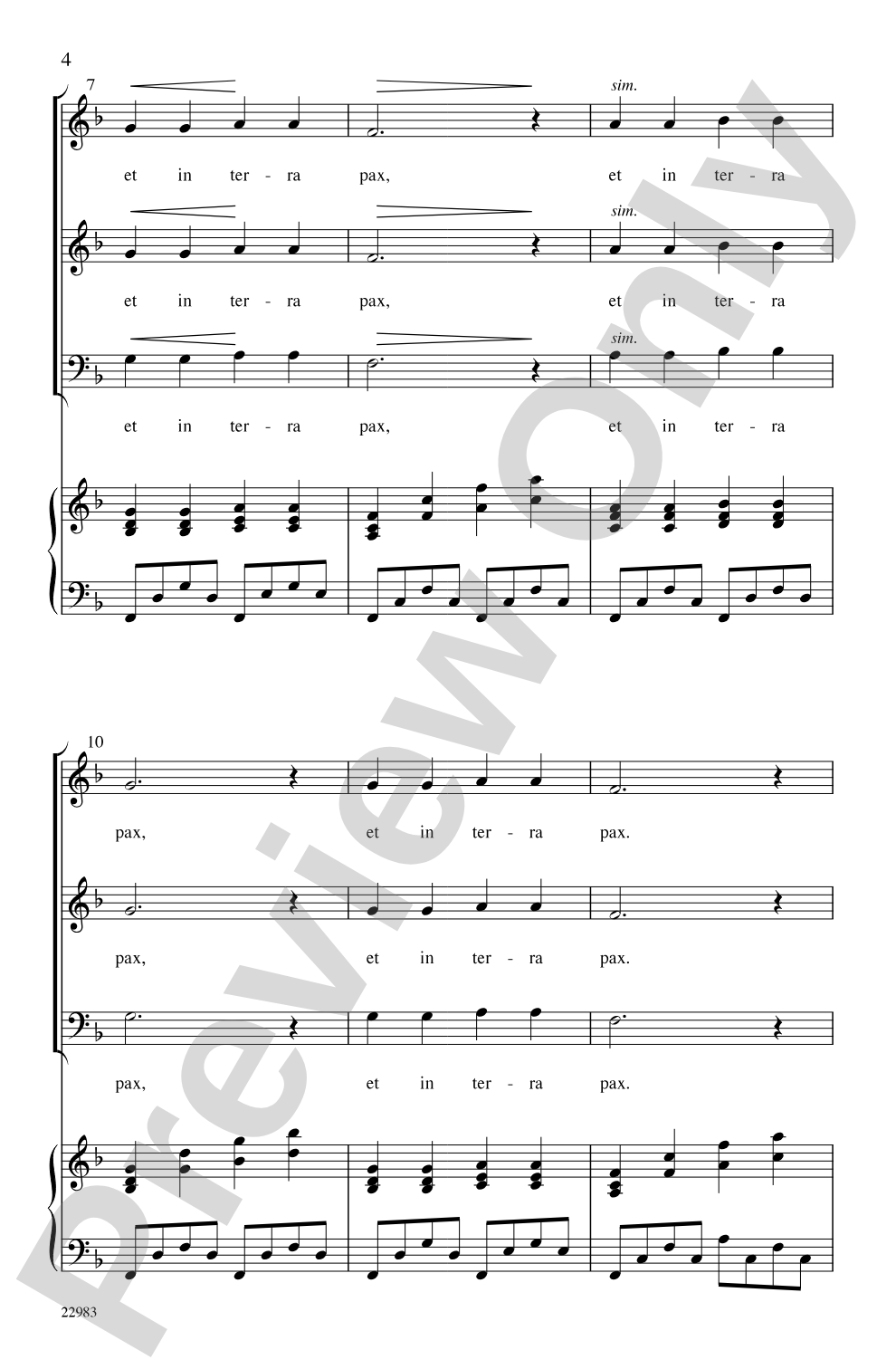 Et In Terra Pax: 3-Part Mixed Choral Octavo