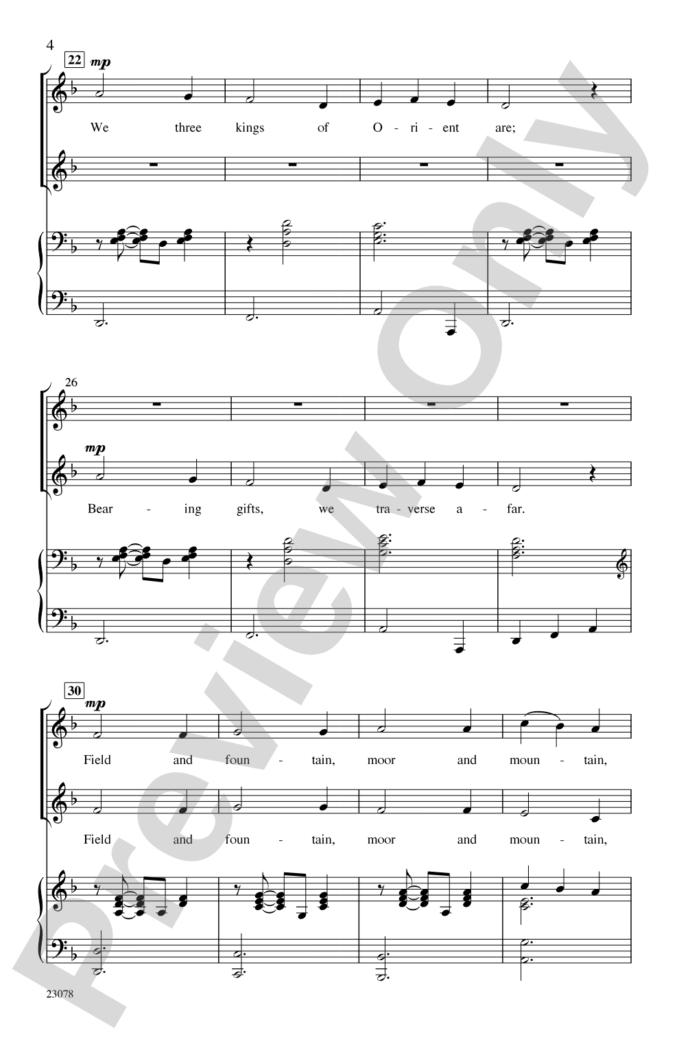 We Three Kings: 2-Part Choral Octavo