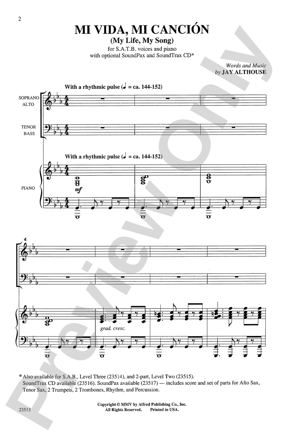 Mi Vida, Mi Canción: SATB Choral Octavo