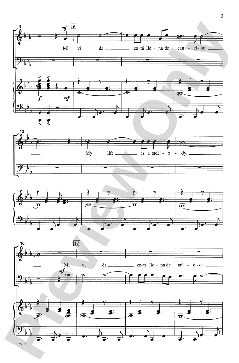 Mi Vida, Mi Canción: SATB Choral Octavo