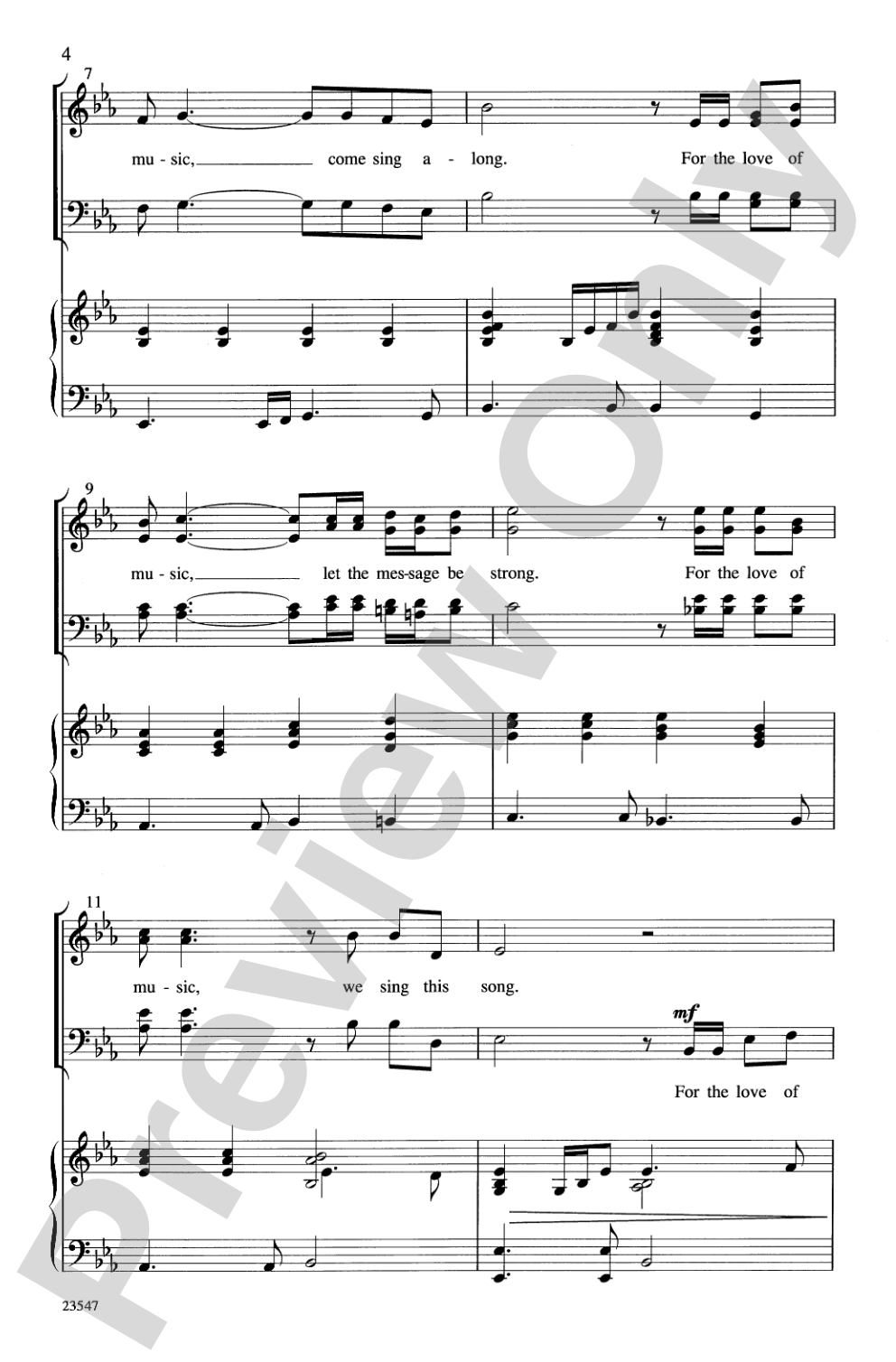 For the Love of Music: SATB Choral Octavo