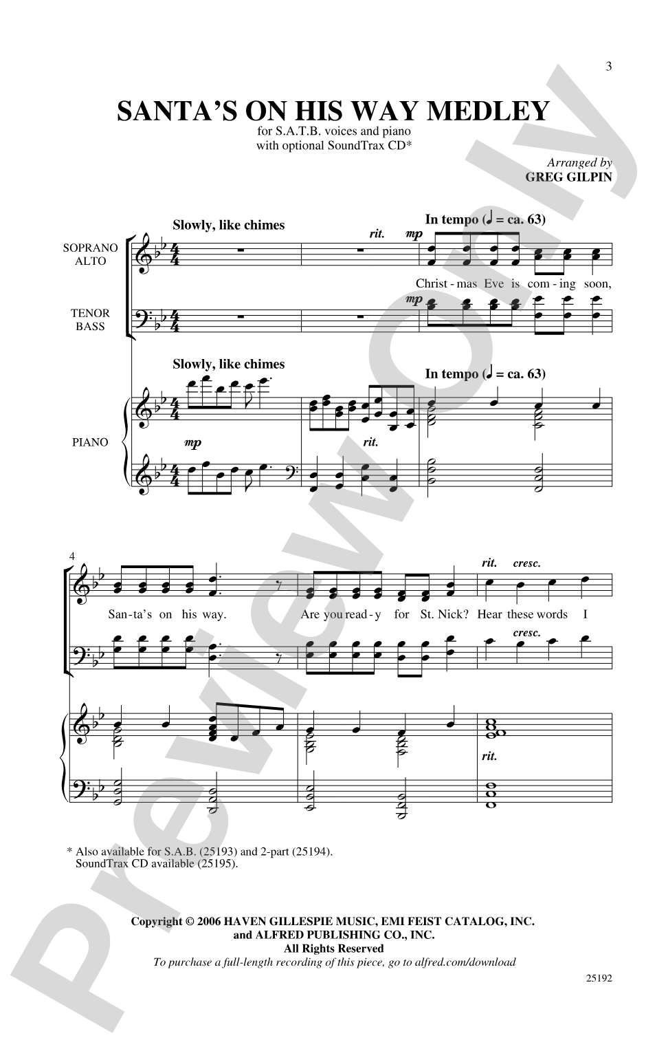 Santa's on His Way Medley: SATB Choral Octavo