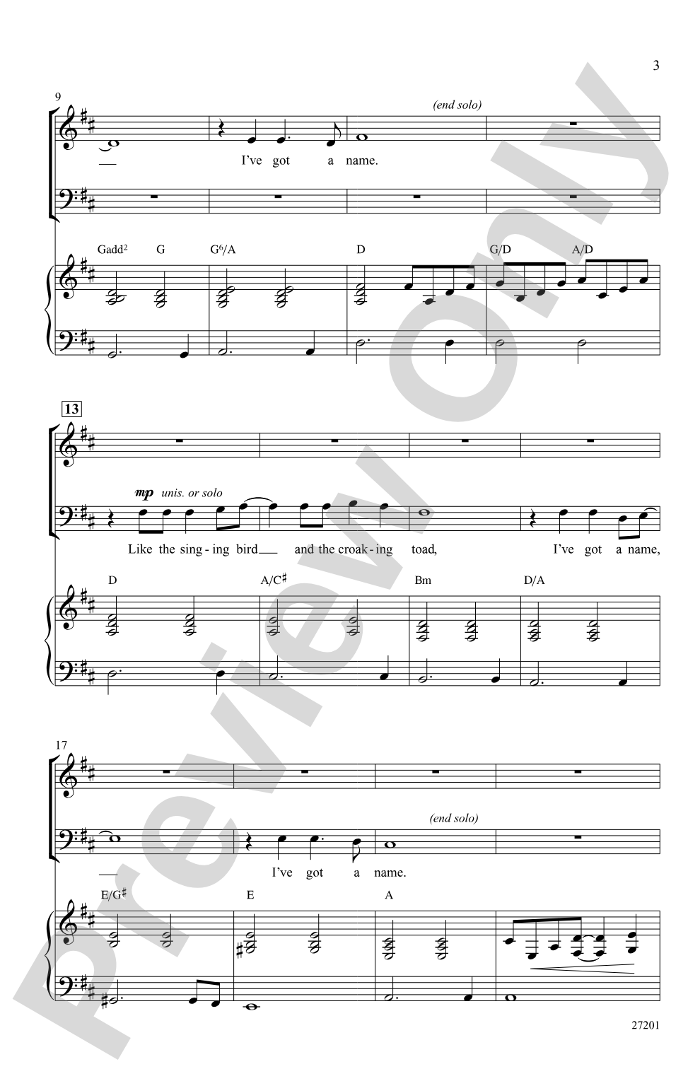 I Got a Name: SATB Choral Octavo