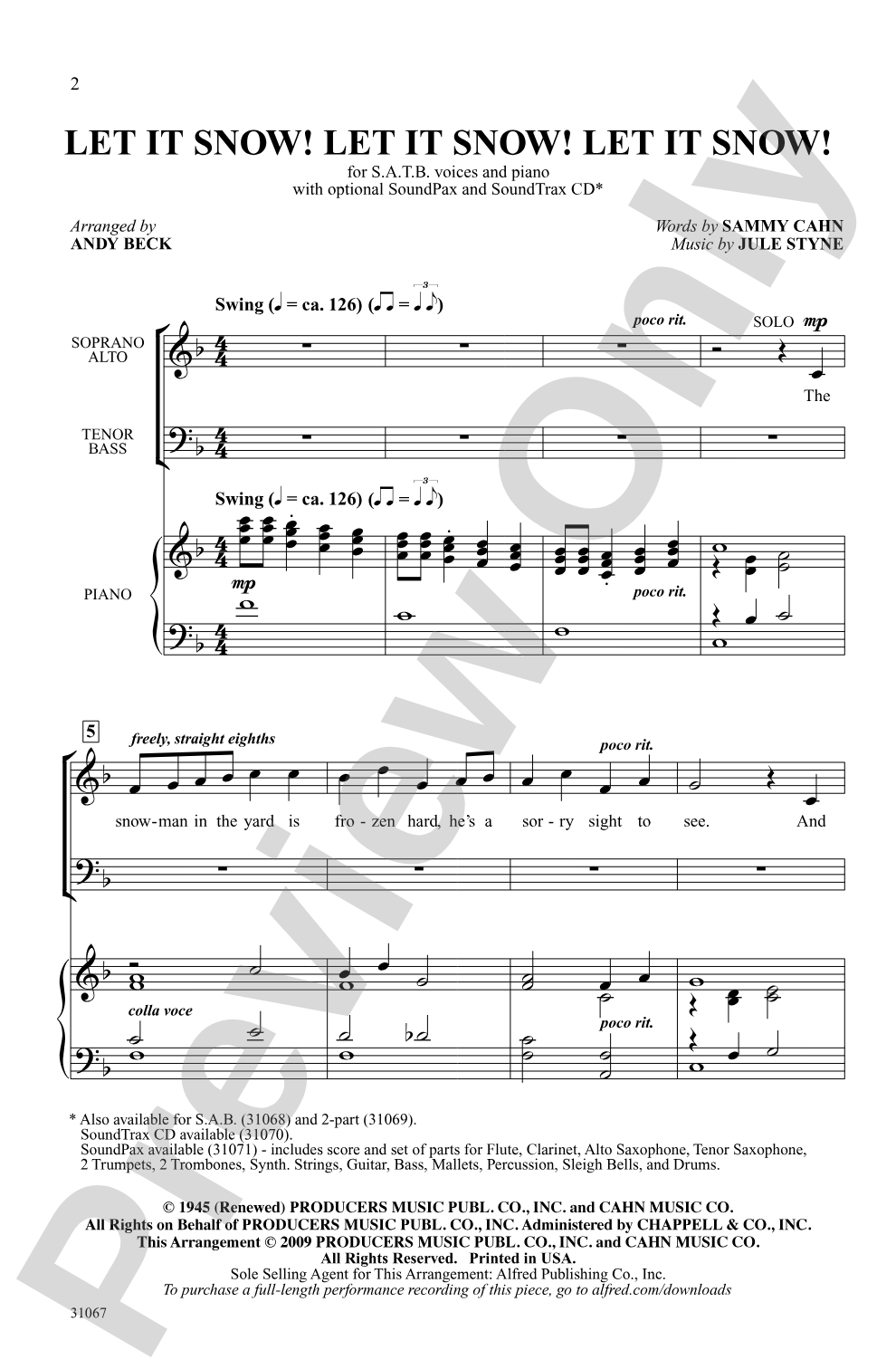 Let It Snow! Let It Snow! Let It Snow!: SATB Choral Octavo