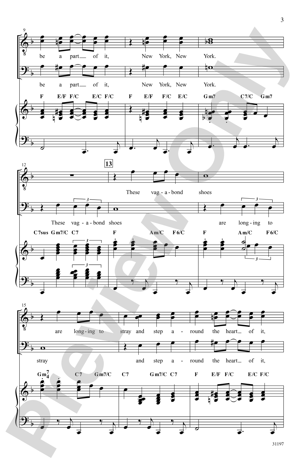 Theme from <i>New York, New York</i>: TTBB Choral Octavo