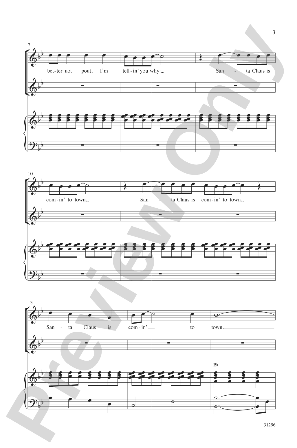 Santa Claus Is Comin' to Town: SSA Choral Octavo