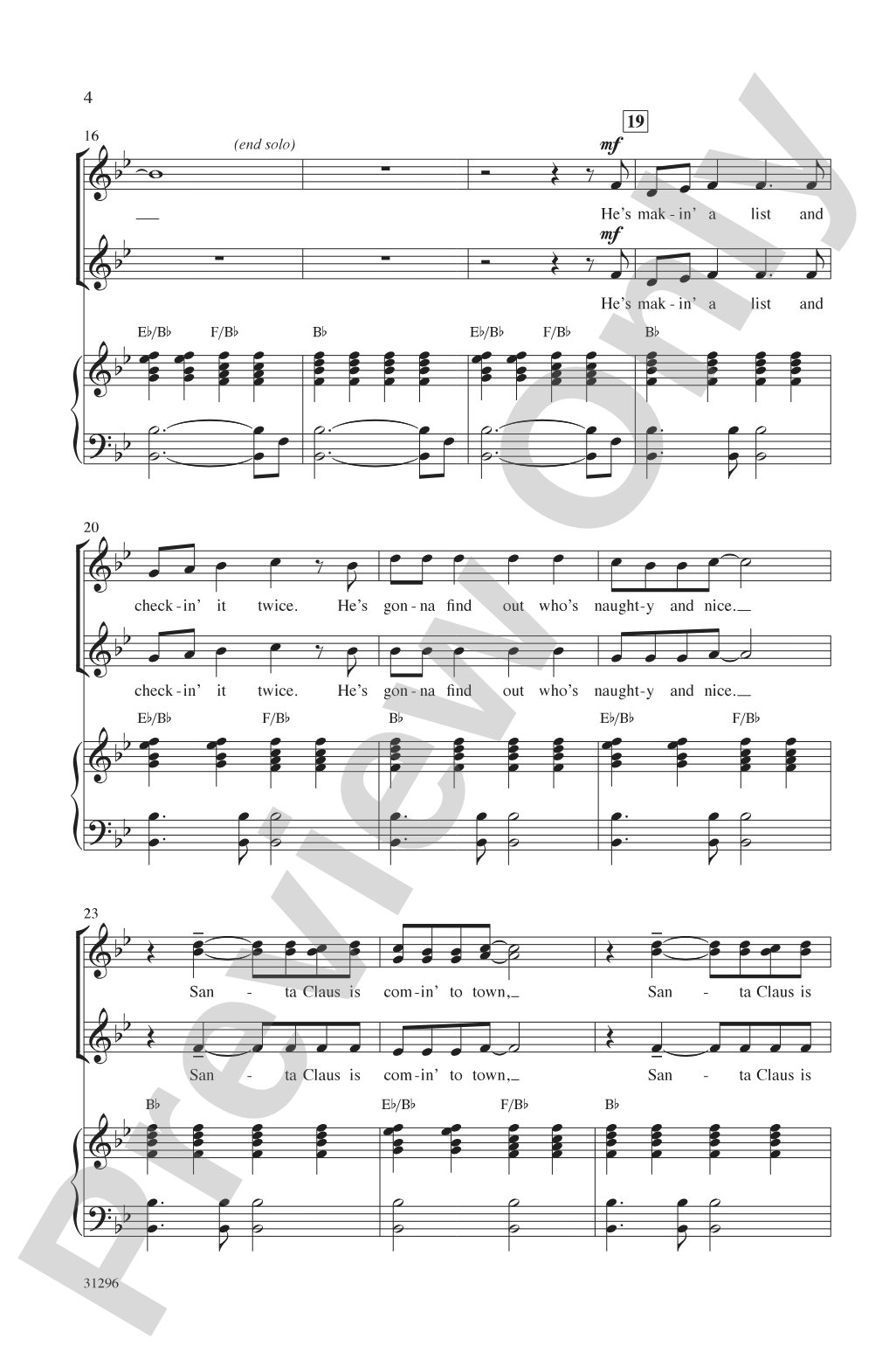 Santa Claus Is Comin' to Town: SSA Choral Octavo