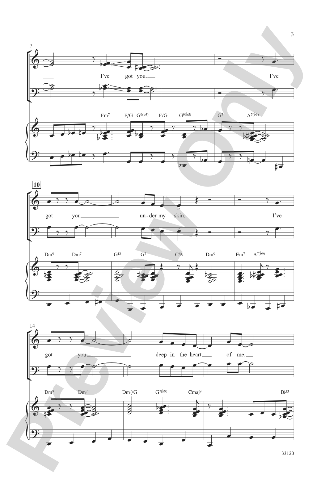 I've Got You Under My Skin: SATB Choral Octavo