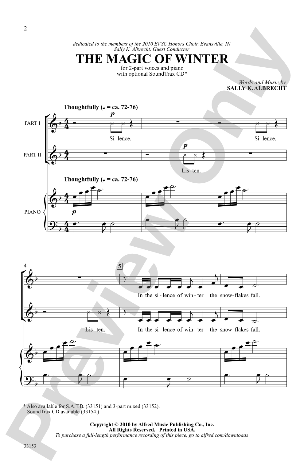 The Magic of Winter: 2-Part Choral Octavo