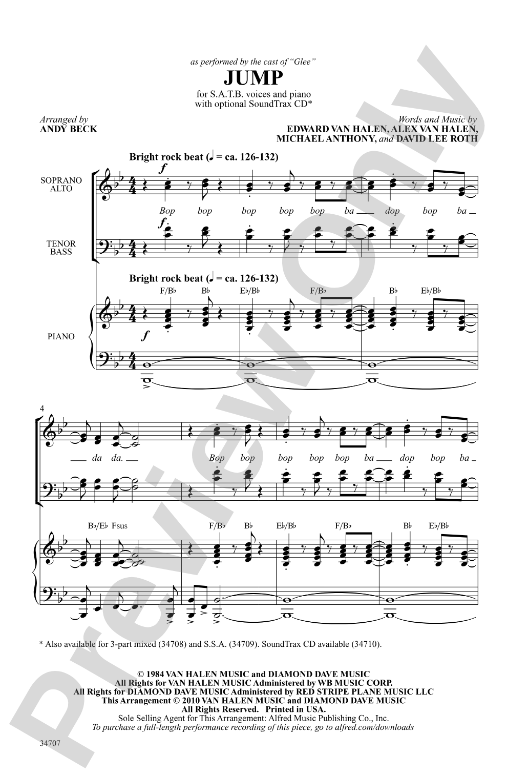 Jump: SATB Choral Octavo