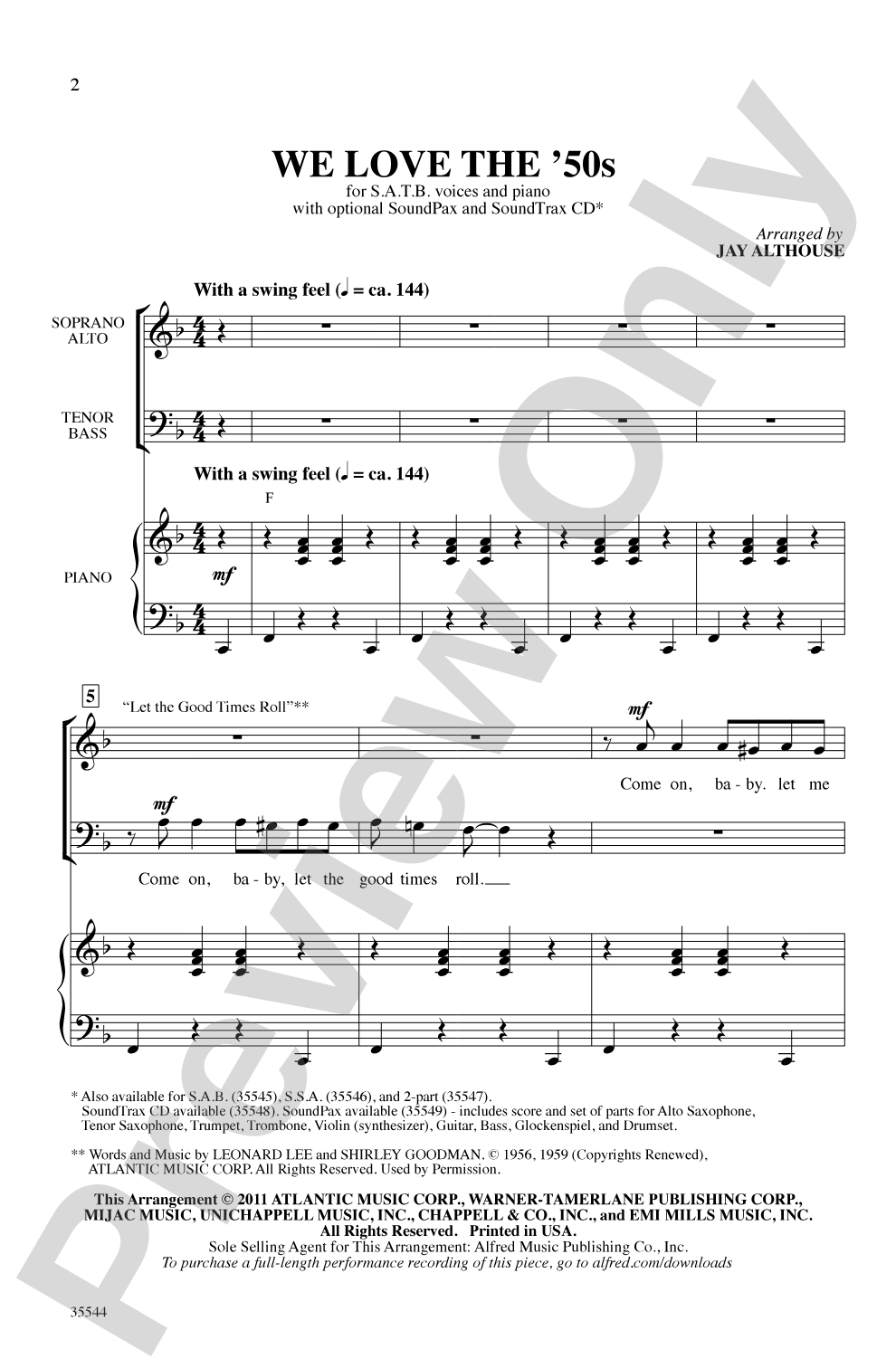 We Love the '50s: SATB Choral Octavo