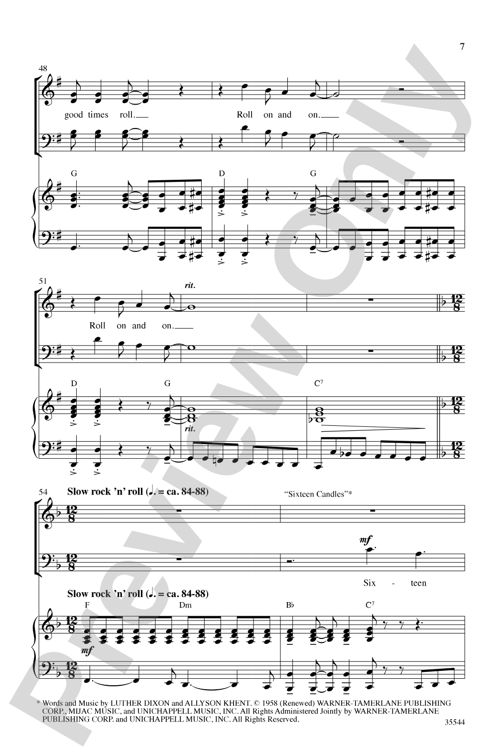 We Love the '50s: SATB Choral Octavo