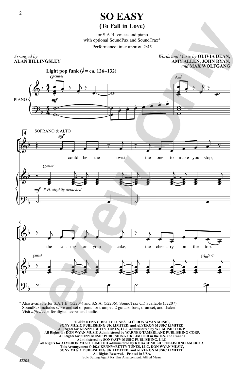So Easy: SAB Choral Octavo