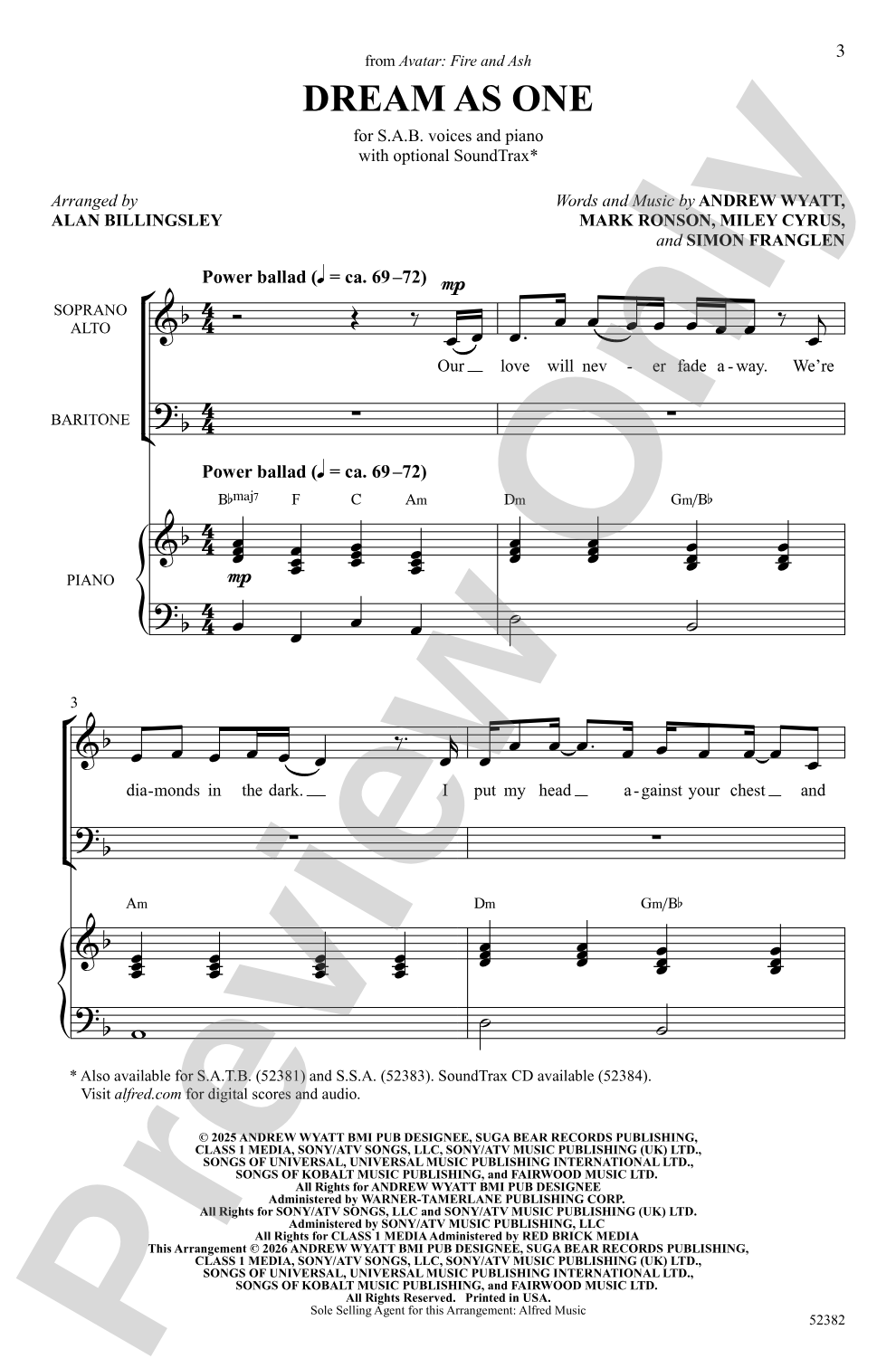 Dream as One: SAB Choral Octavo
