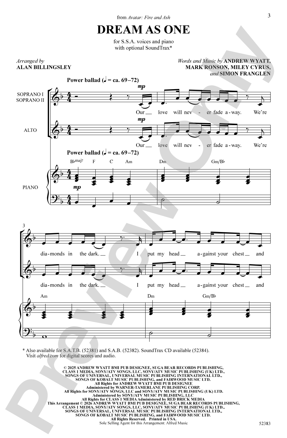 Dream as One: SSA Choral Octavo