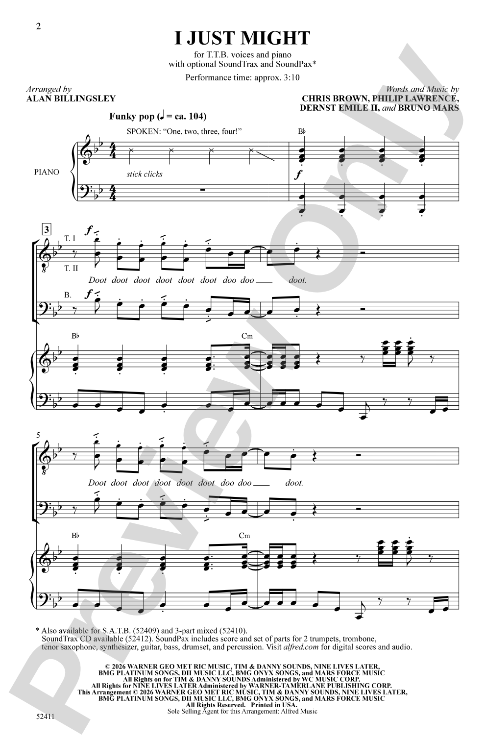 I Just Might: TTB Choral Octavo