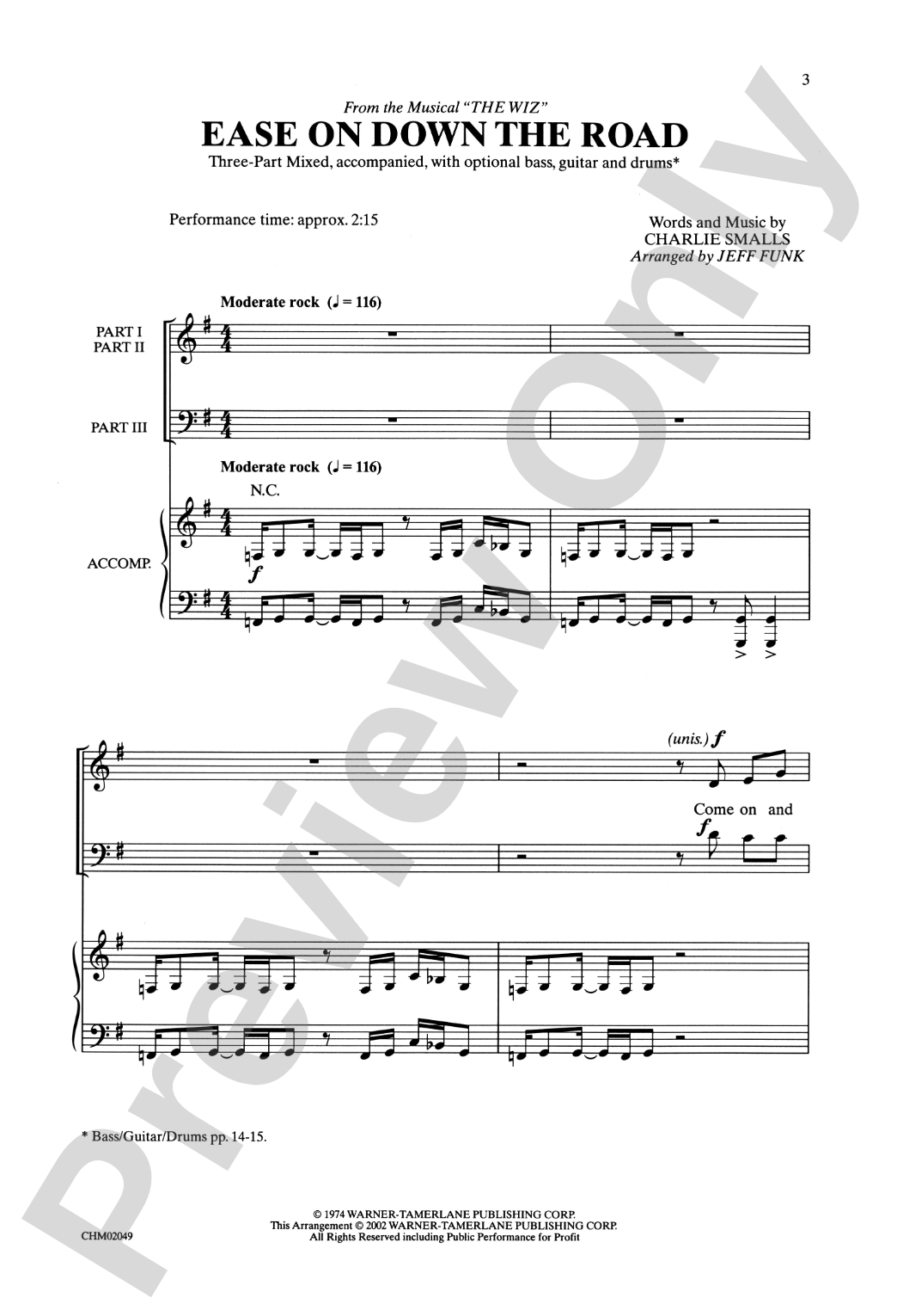 Ease on Down the Road: 3-Part Mixed Choral Octavo